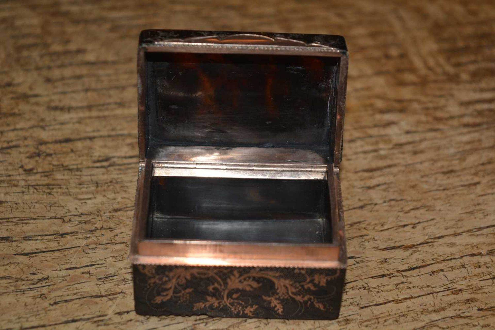 Collection of tortoiseshell items comprising of a small rectangular box, with piqué work - Image 16 of 25