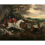 Michael Constable (20th Century British School) 'English hunting scene', oil on panel, unsigned,