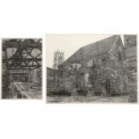 Group of three pictures including 'The Interior of Court Barn' and 'Court Barn', limited edition
