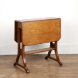 Oak small Sutherland table the top with canted corners, on shaped legs, unmarked, 20cm wide overall,