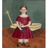 Michael Constable (20th Century British School) 'Study of a girl with a doll', oil on panel,
