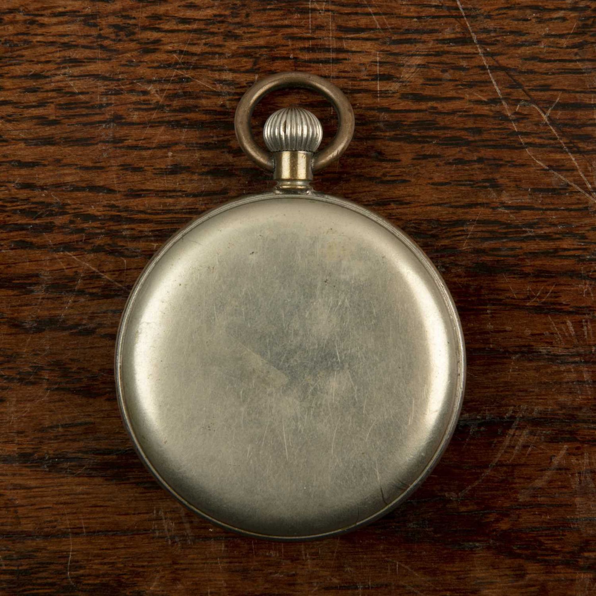 Omega GSTP military pocketwatch in a steel case, the white dial with painted numerals and subsidiary - Image 2 of 2