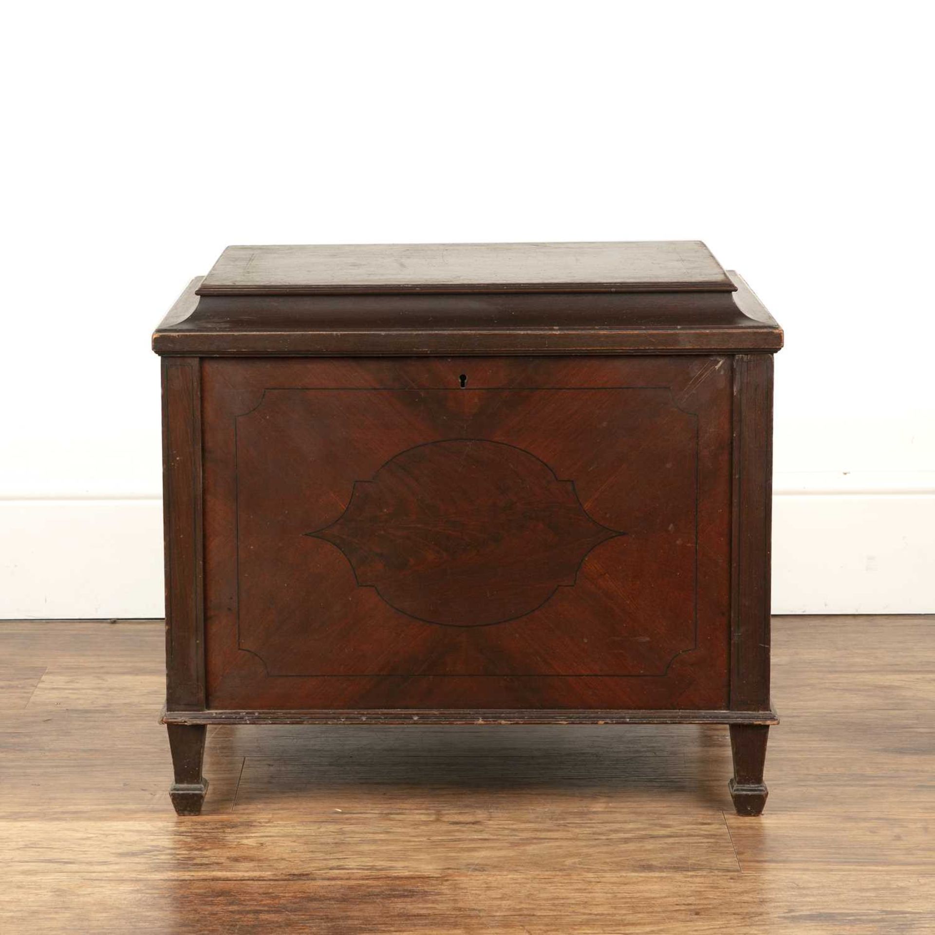 Mahogany and line inlaid cellarette 19th Century, with part lead-lined interior, 56cm wide, 41cm