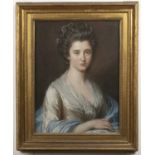 Attributed to William Hoare of Bath (1707-1792) portrait of a lady, half length, pastel, 59cm x