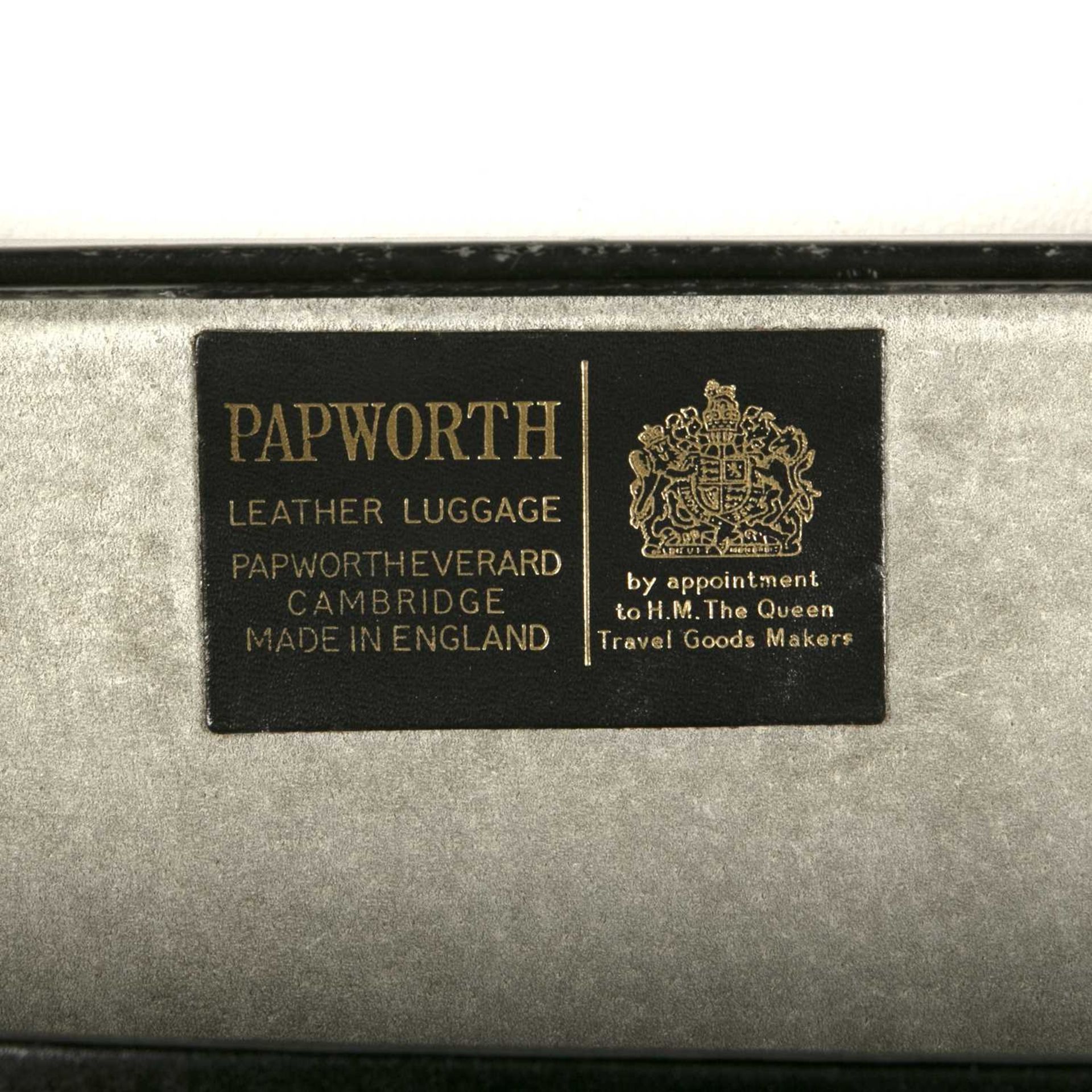 Papworth black leather briefcase with a label to the inner, 45cm x 31cmSome light wear and - Image 3 of 3