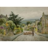 Henry John Sylvester Stannard (1870-1951) 'Bourton-on-the-Hill', watercolour, signed lower left,
