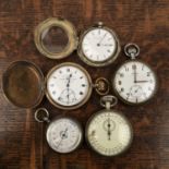 Collection of pocketwatches comprising of: a white metal pair cased pocketwatch, the white enamel