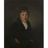 19th Century English School Half length portrait of a gentleman, oil on canvas, 75cm x 62cmRelined