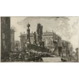 Giovanni Battista Piranesi (1720-1778) 'Veduta del Campidoglio di fianco', etching, 40.5 x 69cm *