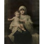 After Nathaniel Sichel Madonna and child, chromo-lithograph, 94 x 69cmOne or two very small tears to