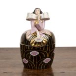 Robj of Paris Large bonbonniere or jar and cover, modelled as a figure, with printed marks to the