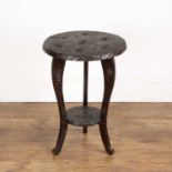 Liberty & Co 'Japanese' occasional table with circular top, numbered '208' to the underside, 45cm