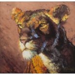 Rolf Harris (1930-2023) 'Lioness', limited edition print on canvas, numbered 90/195, signed lower