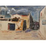 20th Century Continental School 'Untitled city scene', watercolour, indistinctly signed and dated