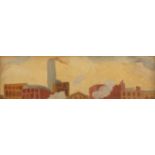 Charles Mahoney (1903-1968) 'Industrial view', oil on paper, unsigned, 8cm x 29cm Overall minimal