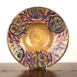 Andrew Hazelden (b.1963) at Yarnton Pottery Tondino bowl, with lustre pomegranate decoration, signed