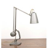 Hadrill & Horstmann 20th Century, grey counterbalance industrial lamp, unmarked, height adjustable