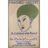 Claud Lovat Fraser (1890-1921) exhibition poster by the Mansard Gallery at Heal and Sons Ltd, 196