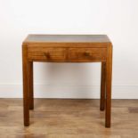 Brynmawr Oak, writing table, with leather inset top and two frieze drawers, circa 1930, unmarked,