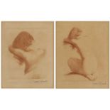 Jean Vyboud (1872-1944) 'Untitled nude', etching, signed in pencil lower right, 13cm x 11cm and