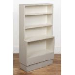 Painted waterfall bookcase 20th Century, unmarked, 63cm wide x 114cm high x 22.5cm deep Overall