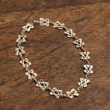 Interwoven link silver necklace Bearing marks for Birmingham (Import) and stamped 925, 40cm approx