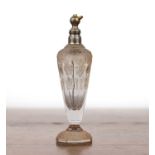 Art Deco glass scent or perfume bottle French, with moulded decoration of trailing flowers, with