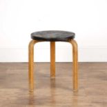 Alvar Aalto (1898-1976) for Finmar Ltd Bent laminated birch stool, with circular black top,