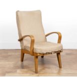 In the manner of Alvar Aalto (1898-1976) for Finmar Bentwood birch chair, unmarked, 92cm high