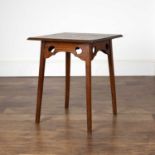 In the style of Liberty & Co Early 20th Century, oak low table with square top and cut out