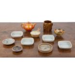 Collection of studio pottery and ceramics Consisting of: Leach pottery circular dish, with seal mark