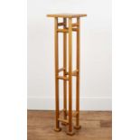 Artist's or sculpture stand Oak, with square top, 118cm high x 27cm wide Provenance: The property of