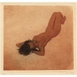 Michel De Goeye (1900-1958) 'Study of a nude female', etching and aquatint, signed and titled in