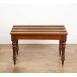 Victorian luggage rack Mahogany, on turned tapering legs, unmarked, 76cm wide x 46cm high x 45.5cm