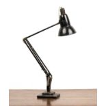 Herbert Terry & Sons Black enamel anglepoise table lamp, stamped 'Herbert Terry & Sons Ltd,