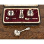 Small group of silver Comprising : a provincial Georgian silver tea caddy spoon with engraved