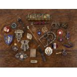 Group of jewellery and other miscellaneous items Including: costume jewellery, enamel badges,