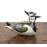 Janet Hamer (1932-2014) 'Lapwing', studio pottery, with seal marks and original label to the base,