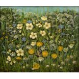 Jean Aplin (20th Century British School) 'Hedgerow flowers', oil on canvas, laid on board, signed