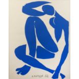 After Henri Matisse (1869-1954) 'Nu Bleu IV', lithograph, unsigned, 56cm x 44cm Overall minimal