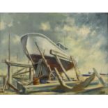 J Ardoin (20th Century School) 'Untitled boat yard', oil on canvas, signed and dated 1978 lower