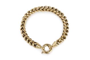 An 18ct two colour gold bracelet, of fancy-link design, with Sheffield import marks for 1997, length