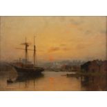 Frederick George Cotman (1850-1910) 'Study of Whitby', oil on canvas laid on panel, signed and dated