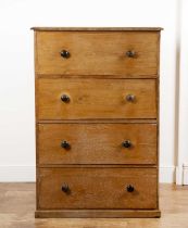 Large pine chest of drawers Victorian, with turned handles, 100cm wide x 44cm deep x 150cm high