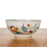 Worcester porcelain bowl late 18th Century, with polychrome painted decoration of flowers and