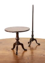 Two miniature or apprentice hardwood pieces of furniture to include a circular tripod dining