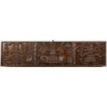 Two carved Benin panels African, Southern Nigeria, with a paper label to the reverse, stating that