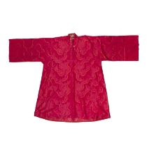 Pink silk kurta South Asia, circa 1920, with slightly waved designs Provenance: The Olivia Dell