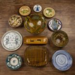 Group of pottery and porcelain including Turkish bowls, a Chinese dish, slipware and other pieces (