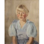 20th Century Continental School 'Portrait of Marijke Shatt', oil on canvas, initialled 'V.S' lower